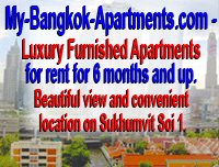 My-Bangkok-Apartments.com:  Luxury Furnished Apartments for rent 6 months and up.  Beautiful view and convenient location on Sukhumvit Soi 1 in Bangkok, Thailand.